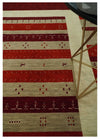 5x8 Red, Maroon and Beige Striped Wool Hand Woven Southwestern Lori Gabbeh Rug | KNT26