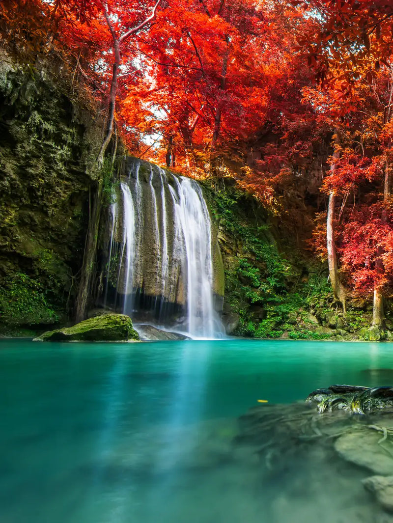 Red Waterfall Wall Art