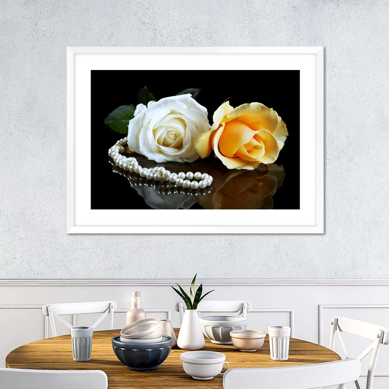 Pearls And Roses Wall Art