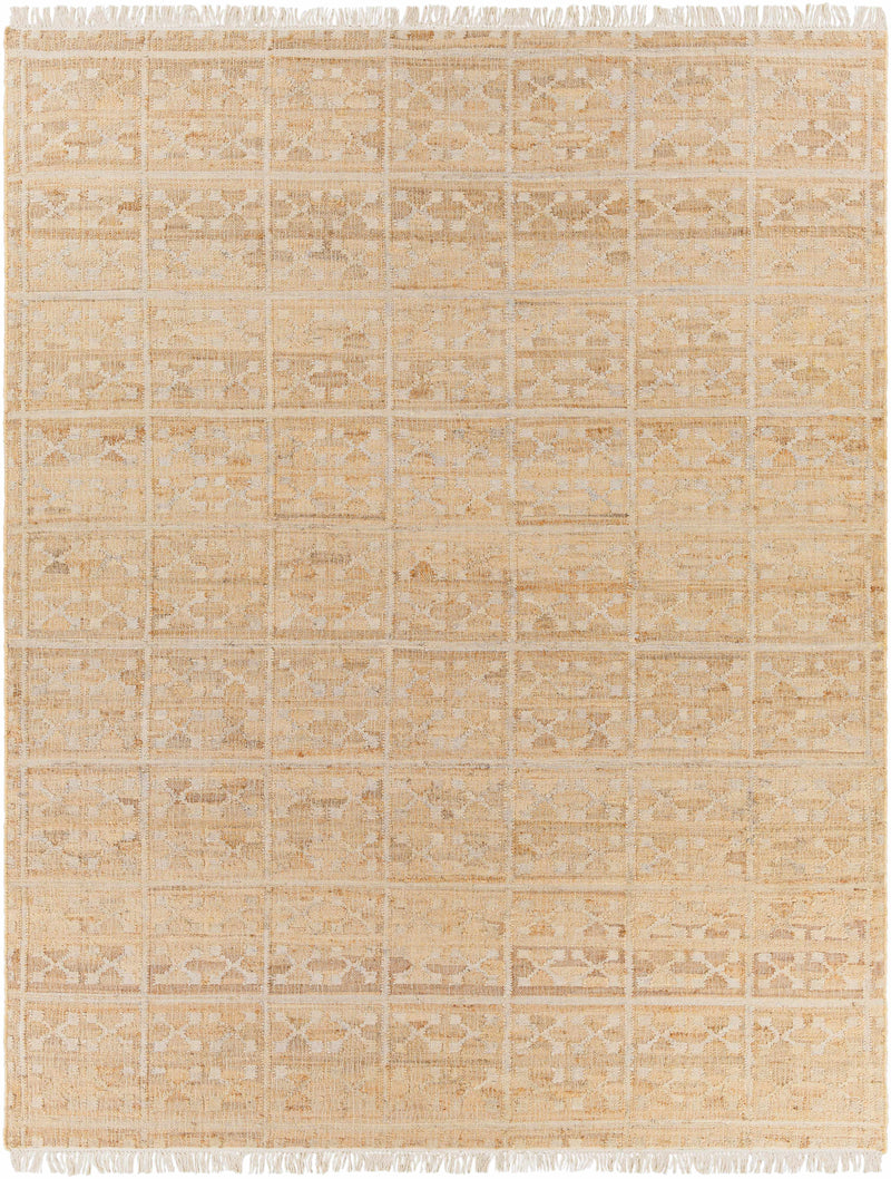 Rice Handcrafted Fringed Jute Carpet
