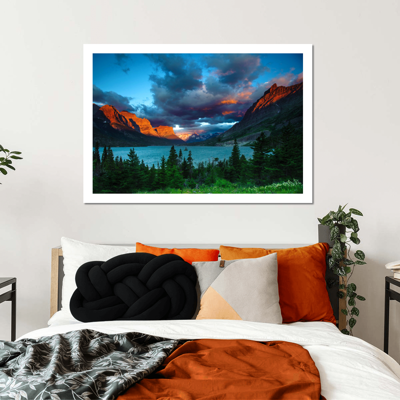 St. Mary Lake Dramatic Sunrise Wall Art