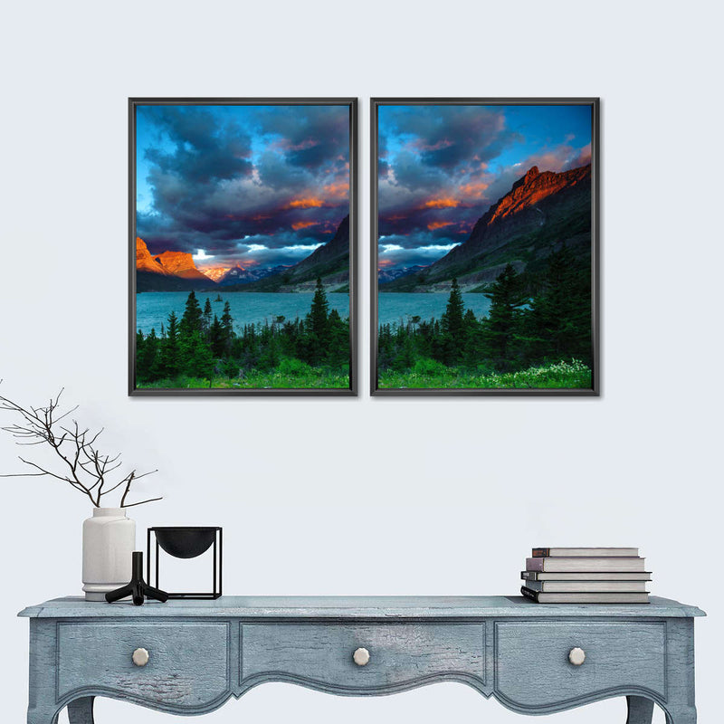 St. Mary Lake Dramatic Sunrise Wall Art