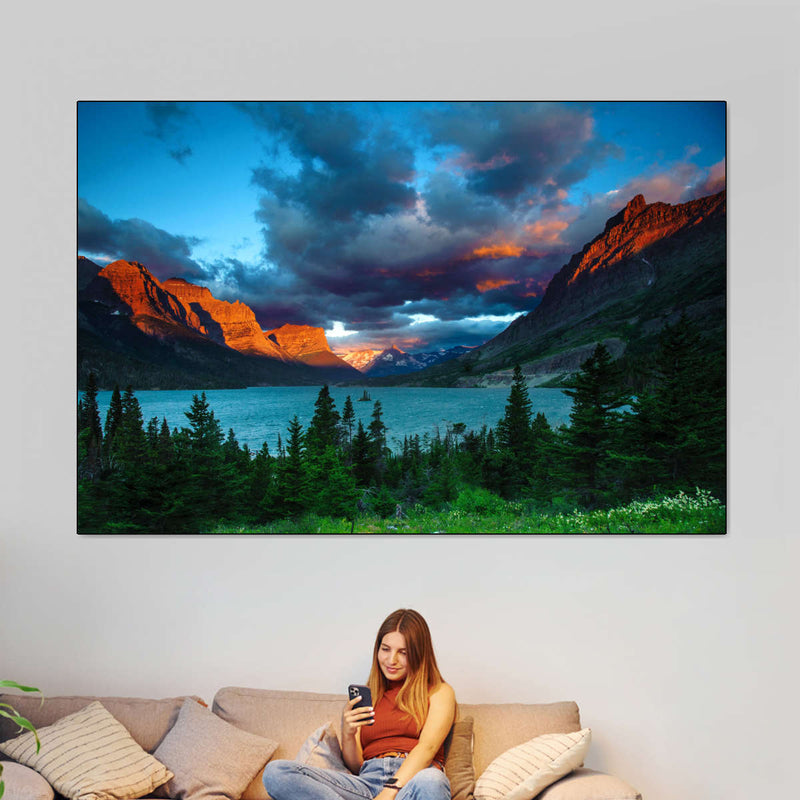St. Mary Lake Dramatic Sunrise Wall Art