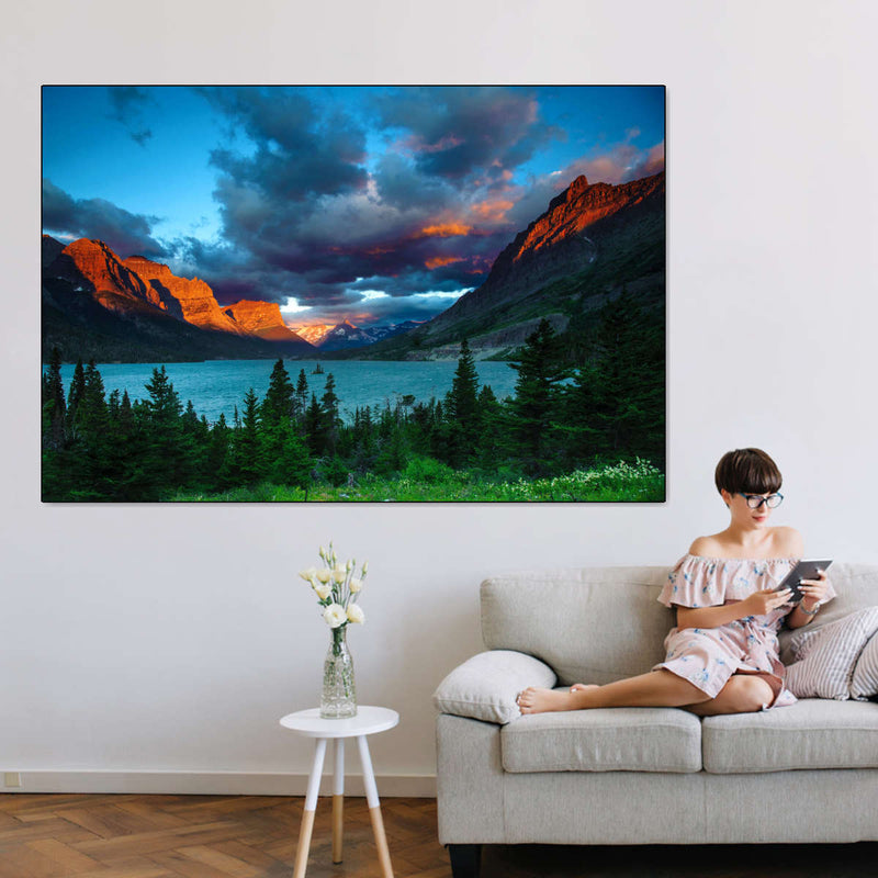 St. Mary Lake Dramatic Sunrise Wall Art