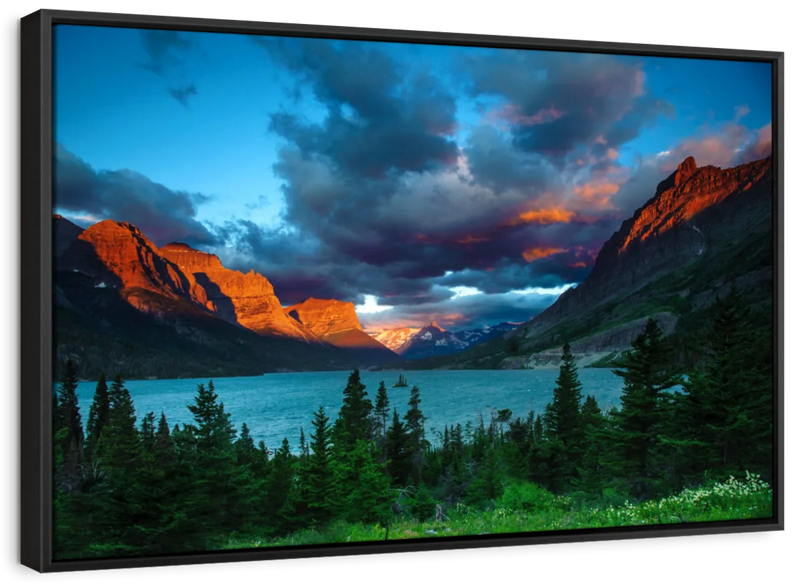St. Mary Lake Dramatic Sunrise Wall Art