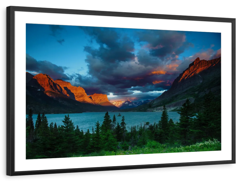 St. Mary Lake Dramatic Sunrise Wall Art