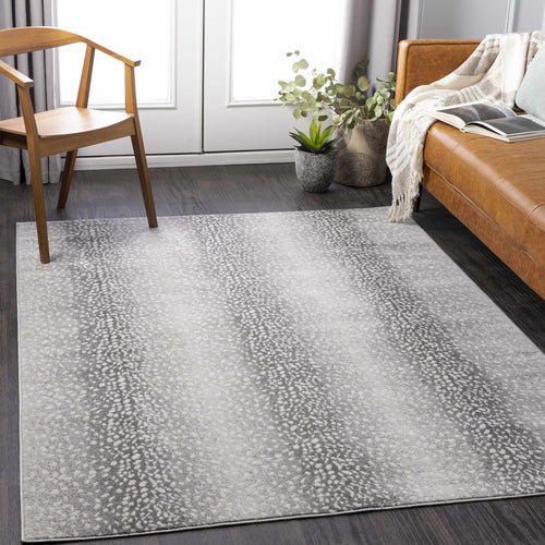 Pointblank Gray & Charcoal Leopard Print Rug