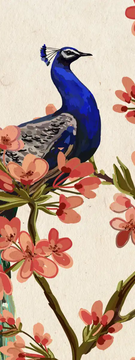 Royal Blue Peacocks Wall Art