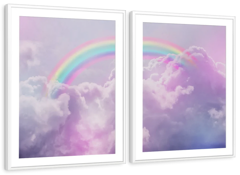 Rainbow On Clouds Wall Art