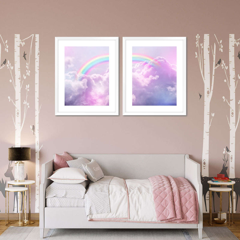 Rainbow On Clouds Wall Art