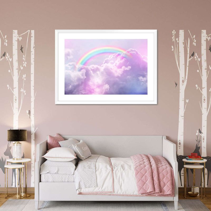 Rainbow On Clouds Wall Art