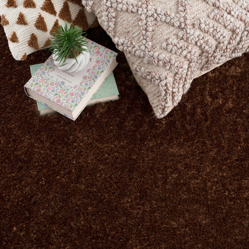 Heavenly Solid Brown Plush Rug