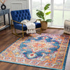 Istanbul Medallion Blue & Orange Area Rug