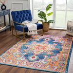 Istanbul Medallion Blue & Orange Area Rug