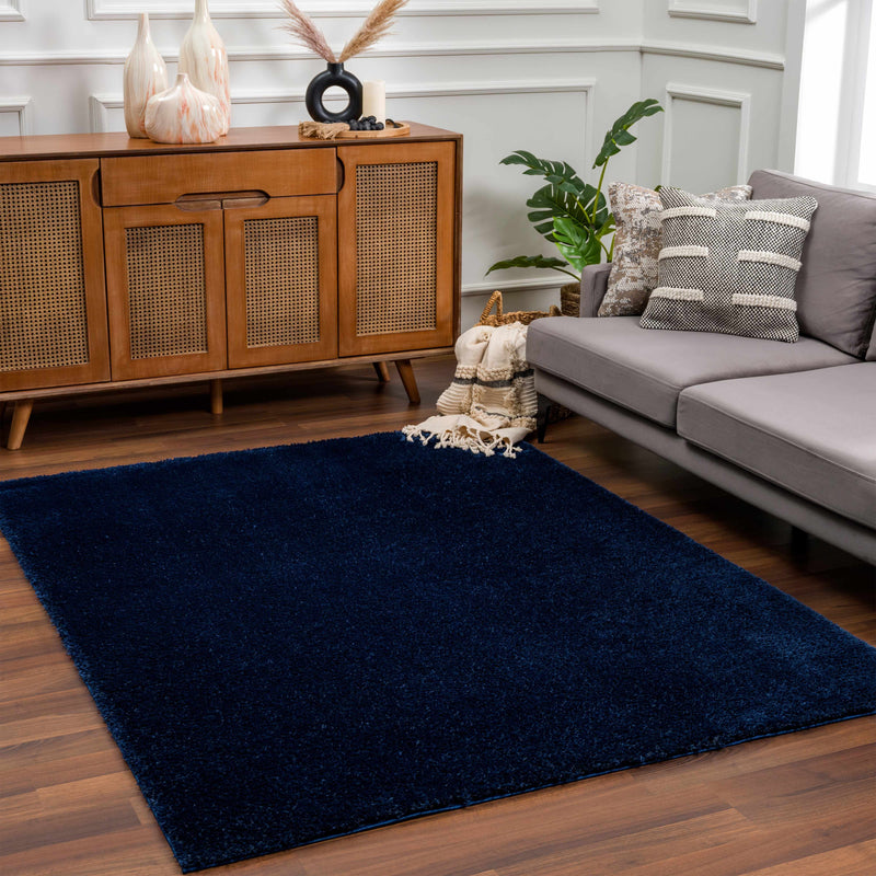 Heavenly Solid Navy Plush Rug