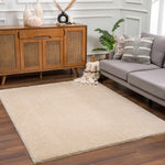 Heavenly Solid Dark Beige Plush Rug