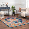 Istanbul Medallion Blue & Orange Area Rug