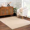 Heavenly Solid Dark Beige Plush Rug