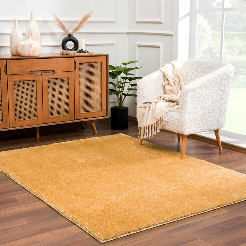 Heavenly Solid Mustard Plush Rug