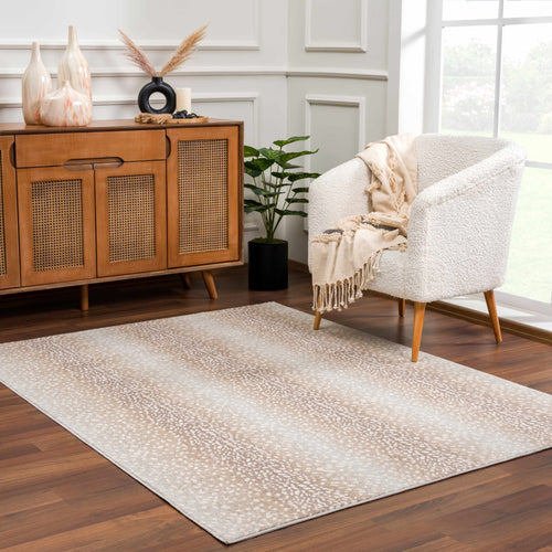 Pointblank Tan Leopard Print Rug