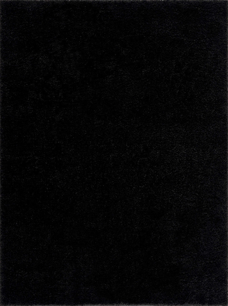 Heavenly Solid Black Plush Rug