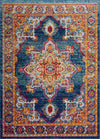 Istanbul Medallion Blue & Orange Area Rug