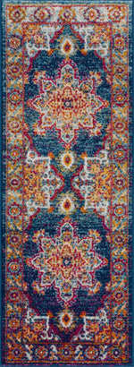 Istanbul Medallion Blue & Orange Area Rug