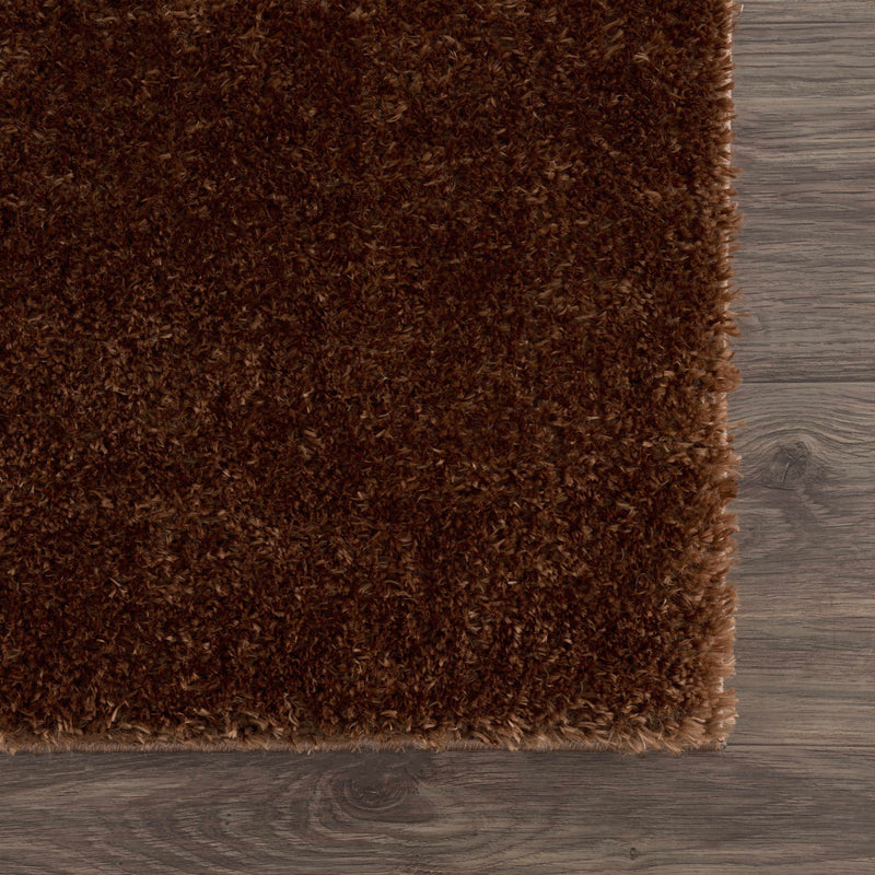 Heavenly Solid Brown Plush Rug
