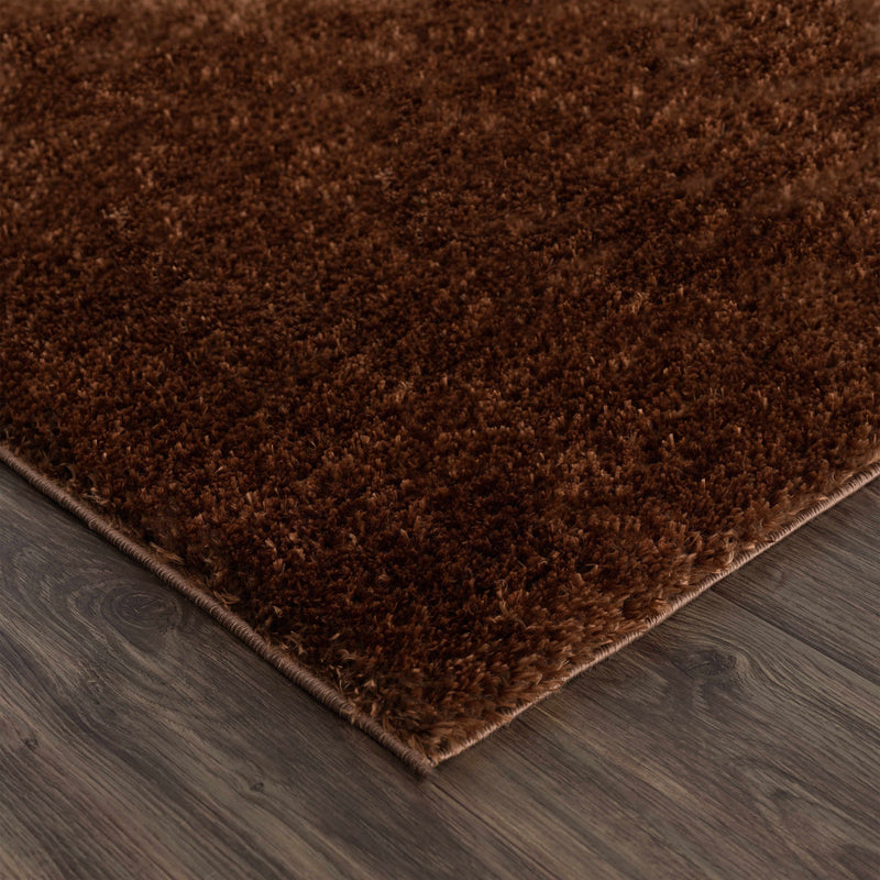 Heavenly Solid Brown Plush Rug