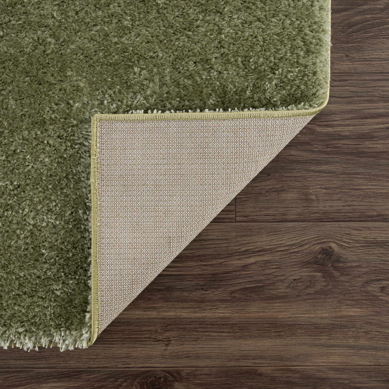 Heavenly Solid Green Plush Rug