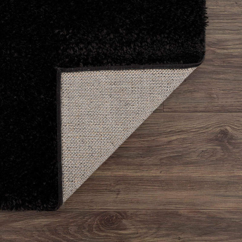 Heavenly Solid Black Plush Rug