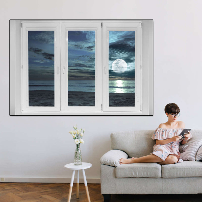 Window To Moonlit Beach Wall Art