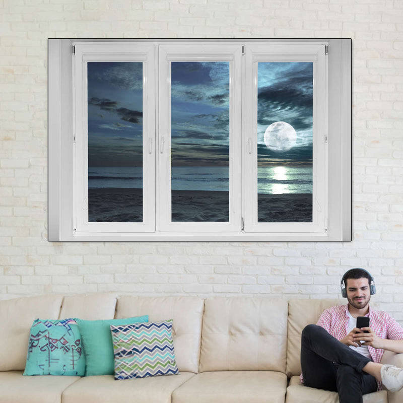 Window To Moonlit Beach Wall Art