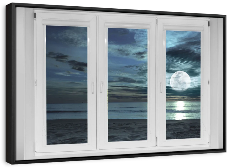 Window To Moonlit Beach Wall Art