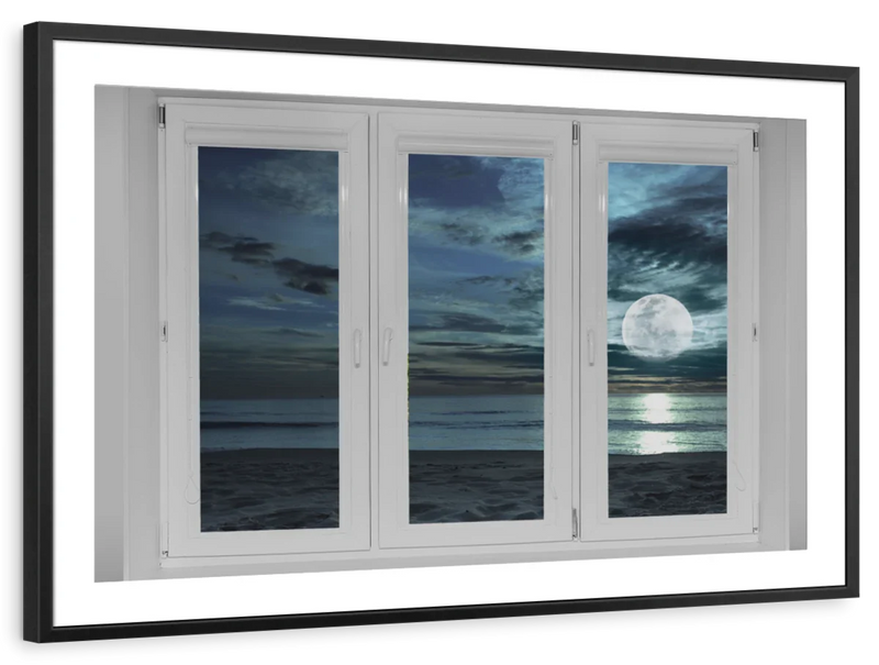 Window To Moonlit Beach Wall Art