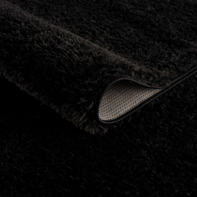 Heavenly Solid Black Plush Rug