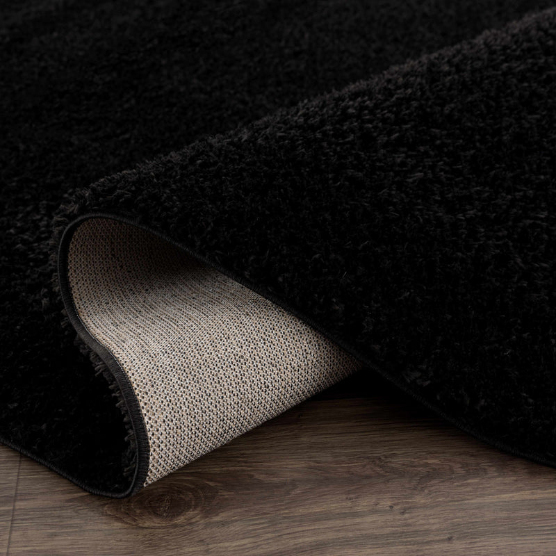 Heavenly Solid Black Plush Rug