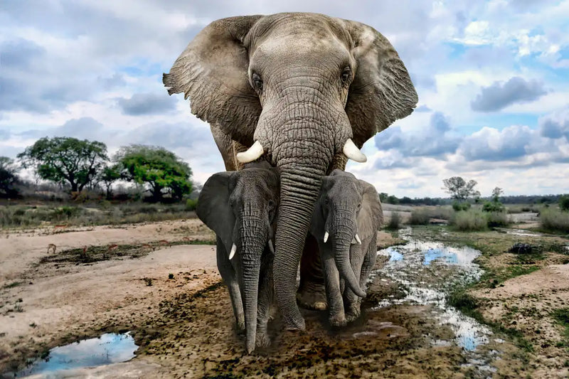 Safari Elephants Wall Art