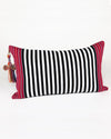 SALE SanCri Pillow Black Stripe with Magenta