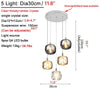 MIRODEMI® Amber/Smoke Gray/Clear Crystal Staircase Hanging Lamp For Stairwell