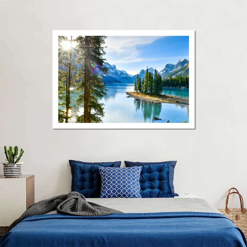 Sunny Maligne Lake Wall Art