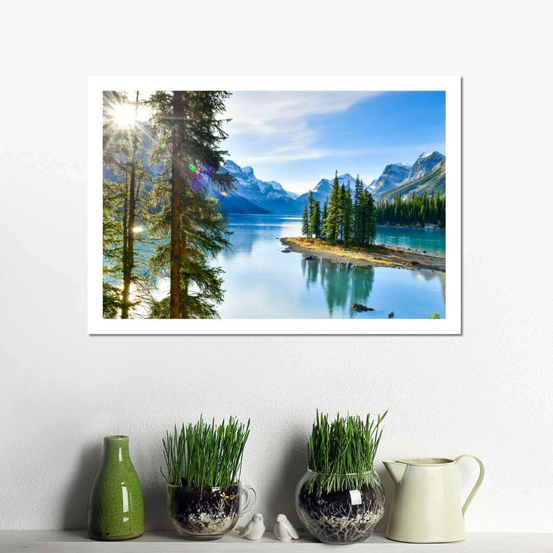 Sunny Maligne Lake Wall Art