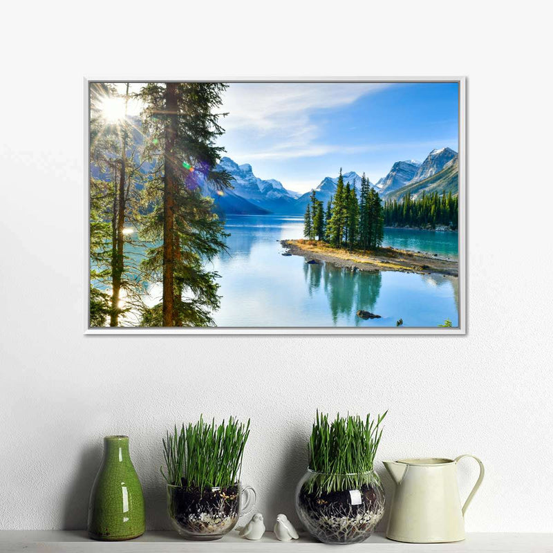 Sunny Maligne Lake Wall Art