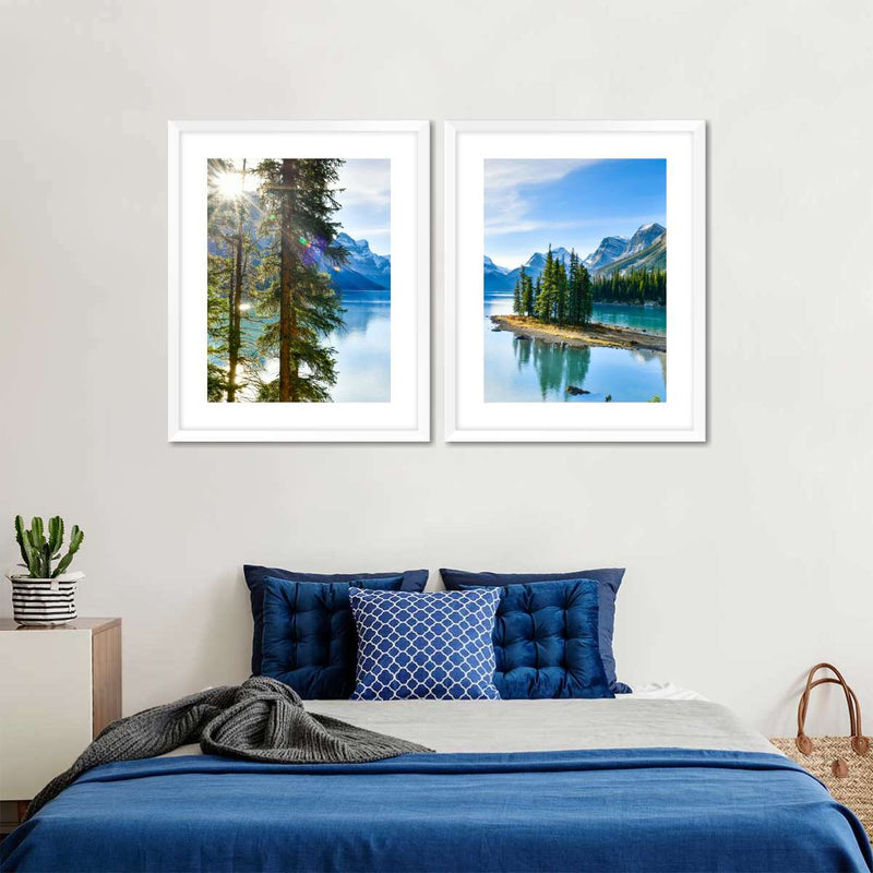 Sunny Maligne Lake Wall Art