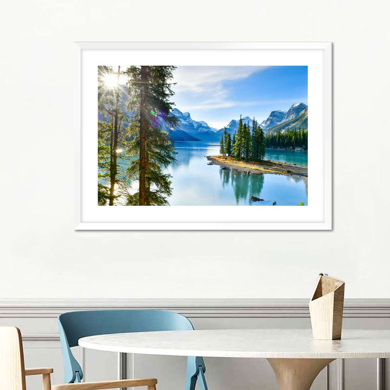 Sunny Maligne Lake Wall Art
