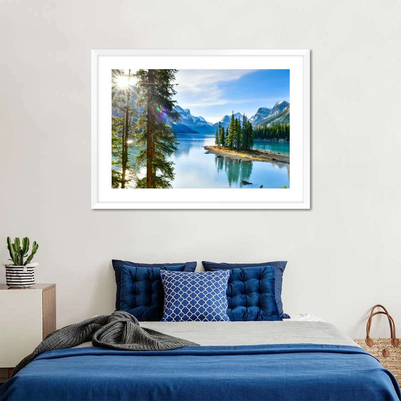 Sunny Maligne Lake Wall Art