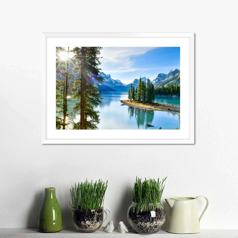 Sunny Maligne Lake Wall Art