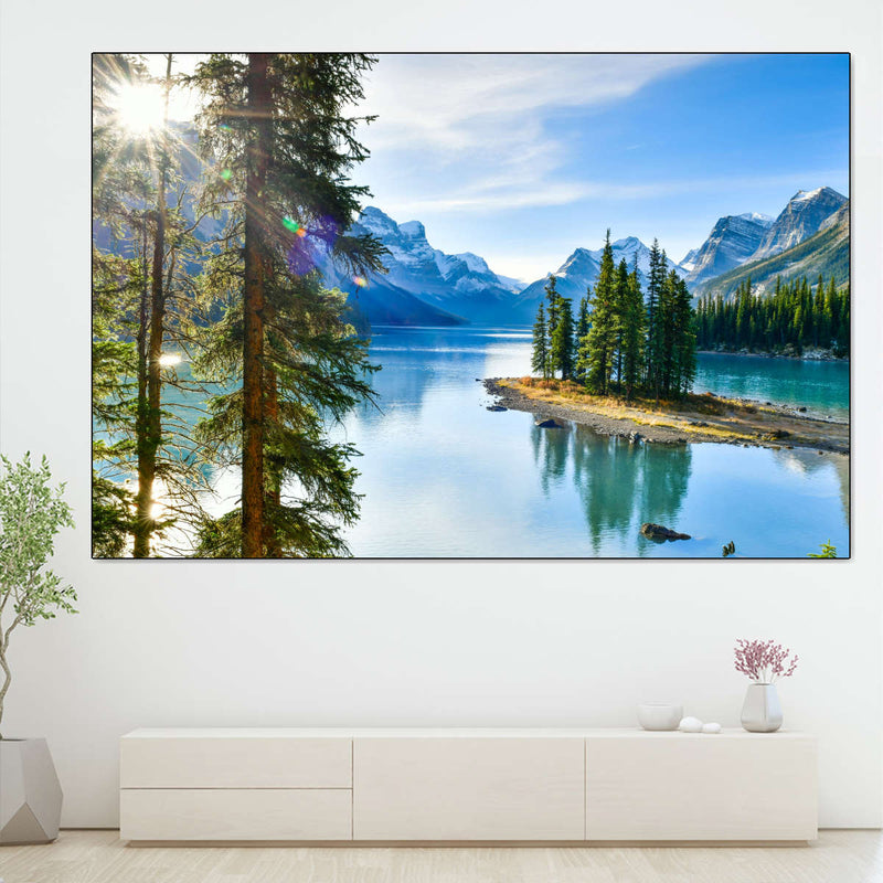 Sunny Maligne Lake Wall Art