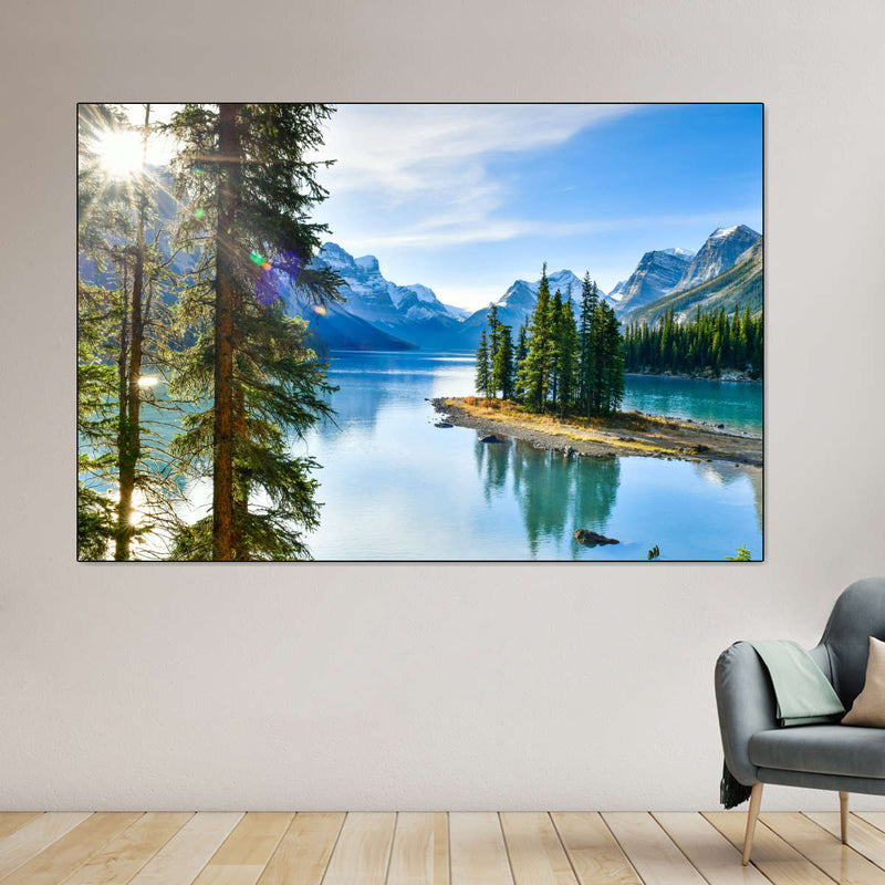 Sunny Maligne Lake Wall Art