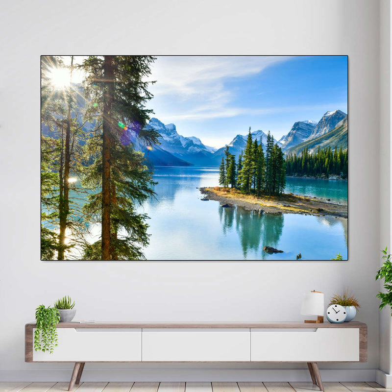 Sunny Maligne Lake Wall Art